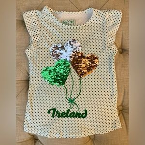 Girls Saint Patrick’s Day Shirt Size 3 - 4 Irish Shamrock Green